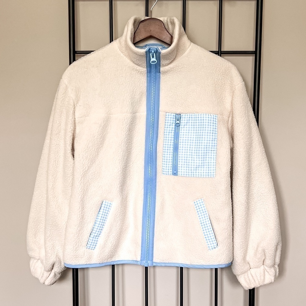 Sandy Liang x Target Sherpa Fleece Gingham Accent Jacket Sz XXS
